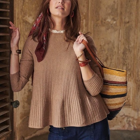 Sezane Merino wool and cotton pullover Jumper NWT - Picture 2 of 6